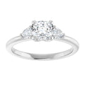 Lumi Cushion Lab Diamond Engagement Ring with Pear Side Accents