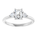 Lumi Emerald Lab Diamond Engagement Ring with Pear Side Accents