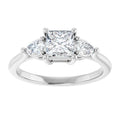 Luna Square Lab Diamond Engagement Ring with Pear Side Accents
