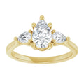 Luna Pear Lab Diamond Engagement Ring with Pear Side Accents
