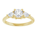 Luna Cushion Lab Diamond Engagement Ring with Pear Side Accents