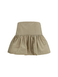 Ganni Ruffled Mini Skirt — Beige