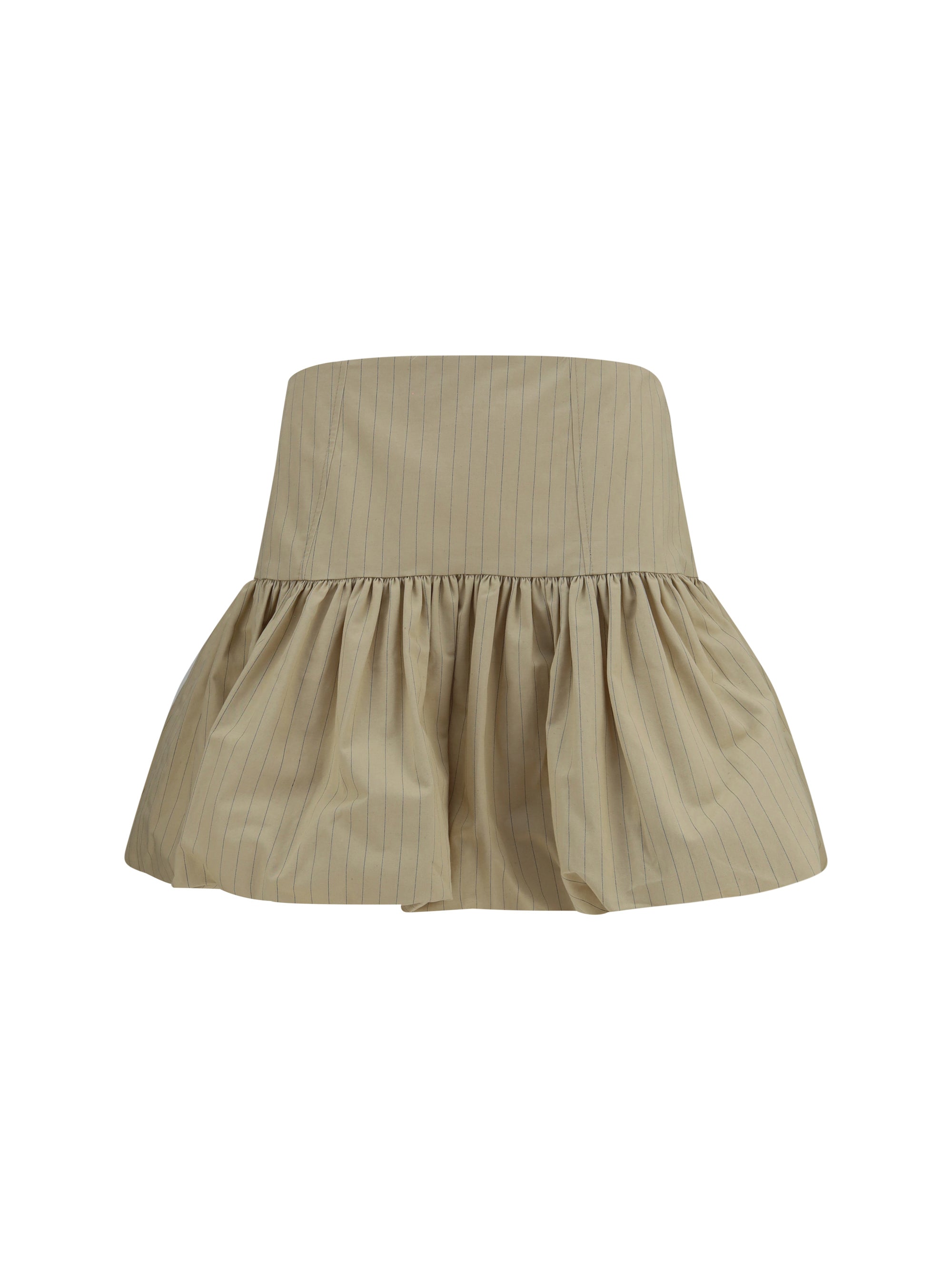 Ganni Ruffled Mini Skirt — Beige