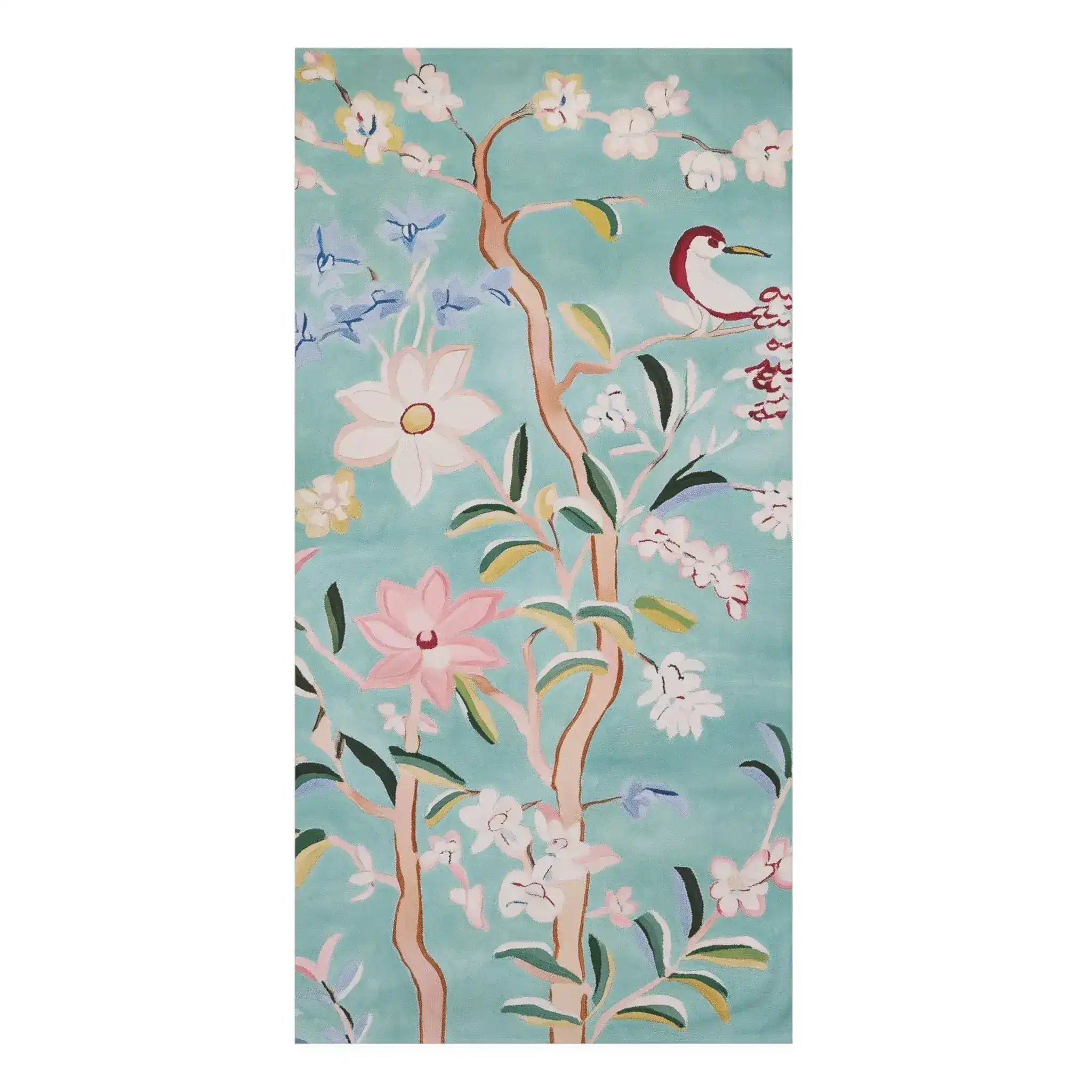 Colorful Birds & Blossoms Bath Towel