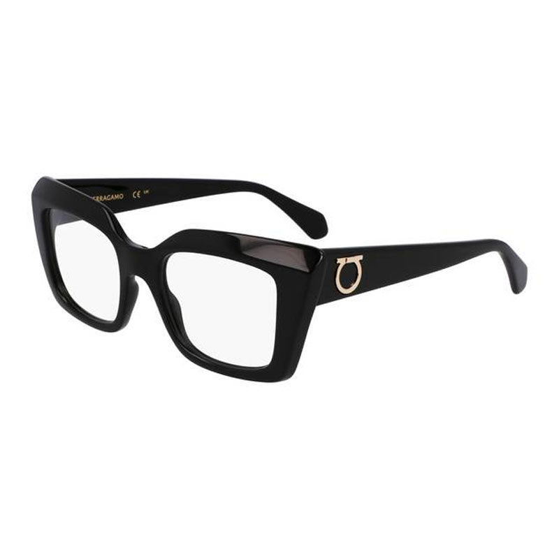 Ferragamo SF3008 Rectangular Propionate Eyeglasses — Black