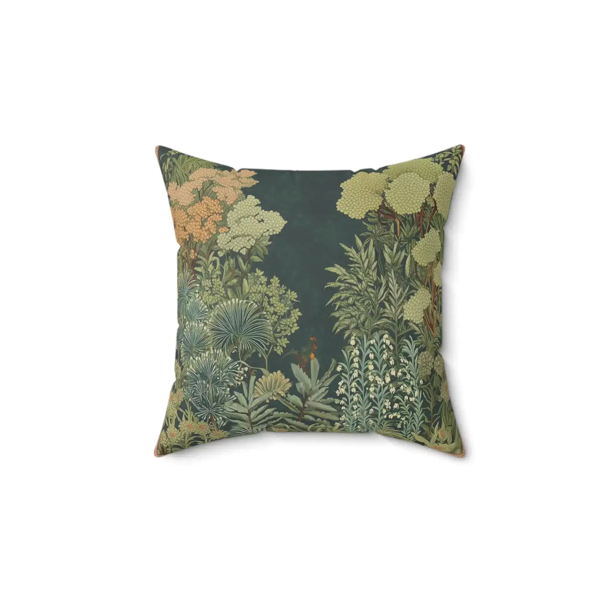 Midnight Botanical Tapestry Throw Pillow