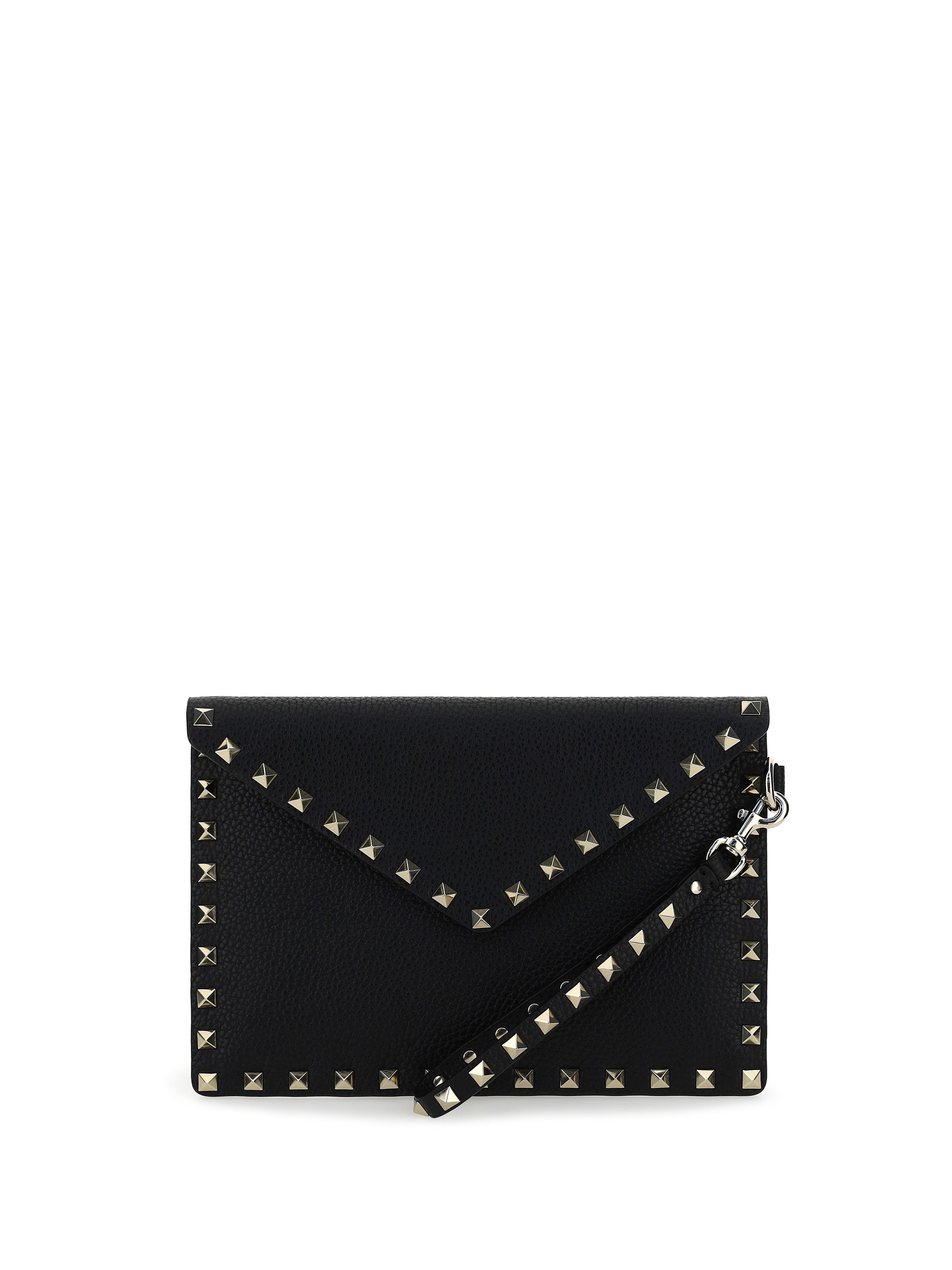 Valentino Garavani Rockstud Pouch Clutch — Black