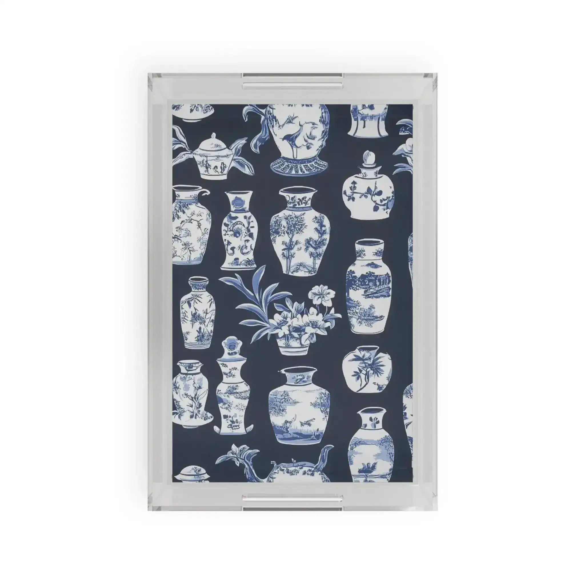 Classic Blue and White Porcelain Serving Tray