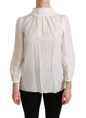 Women's Silk Turtleneck Blouse White