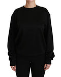 Women's Cotton Crewneck Sweatshirt Black Sweatshirts