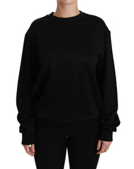Women's Cotton Crewneck Sweatshirt Black Sweatshirts