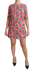 Women's Pink Silk Cup Cake Shift Stretch Dress