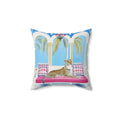 Leopard Lounge on the Veranda Throw Pillow