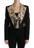 Women's Black Jacquard Vest Blazer Coat Wool Jacket Clothing