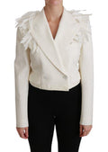 Women's White Double Breasted Coat Wool Jacket Clothing