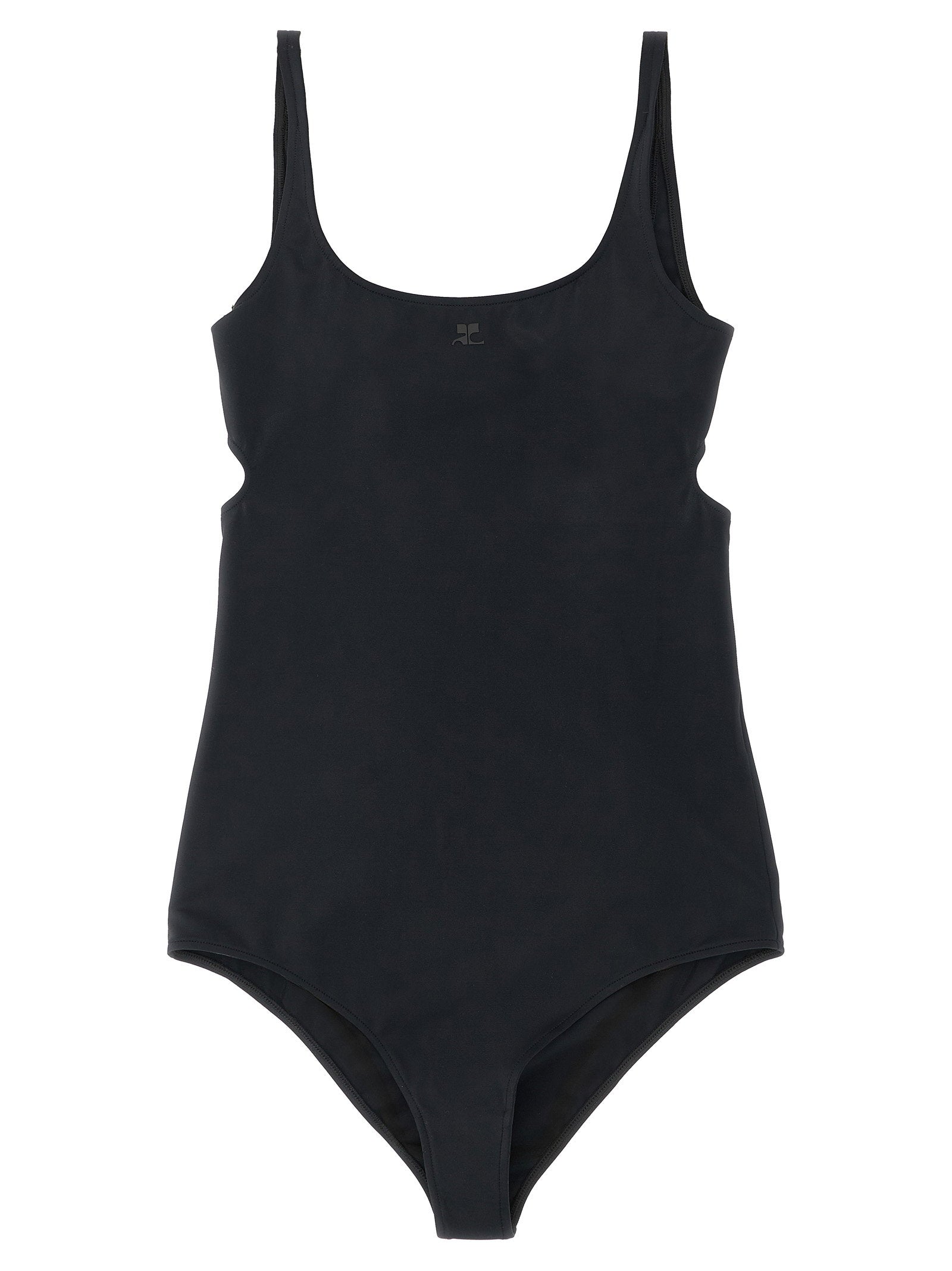Courreges Cutout Back One-Piece Swimsuit — Black