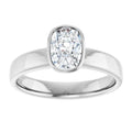 Aria Bezel Elongated Cushion Lab Diamond Engagement Ring
