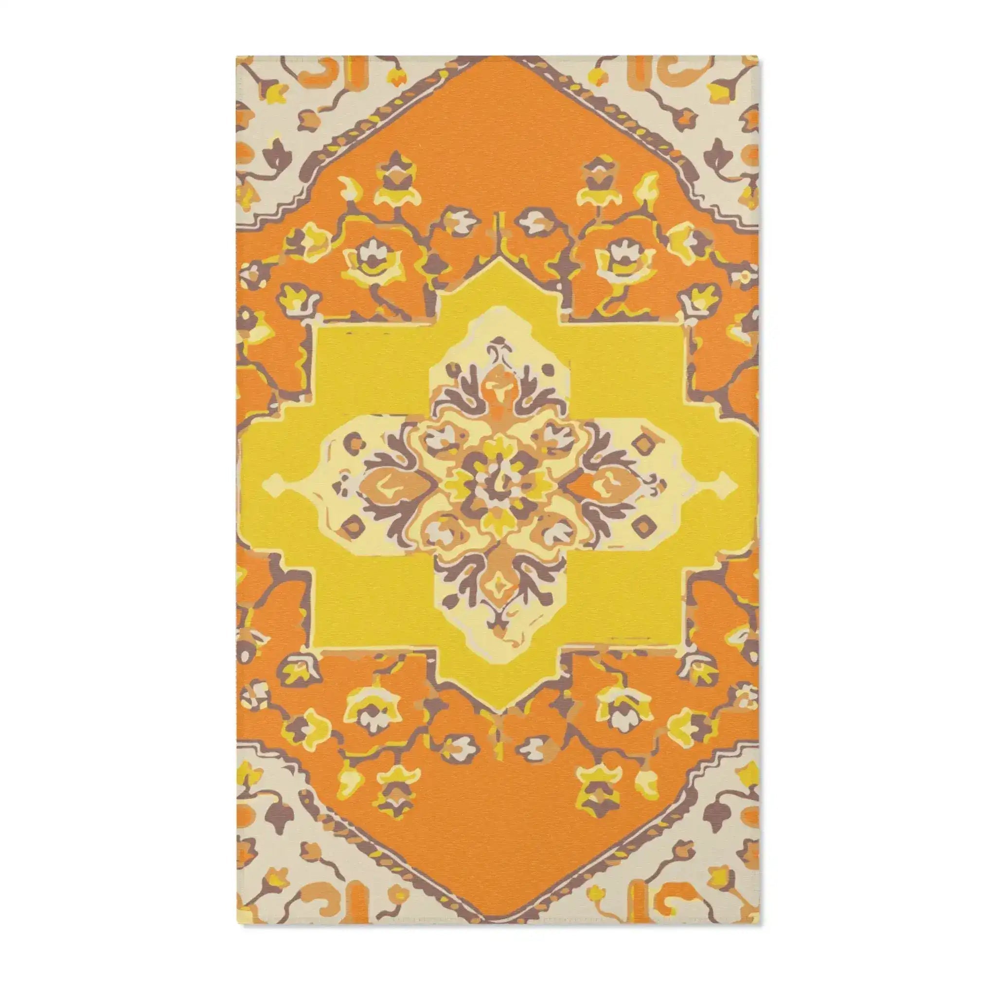 Golden Zest Bloom Accent Rug