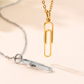 Collar personalizado con sujetapapeles y nombre grabado Joyería de moda Uso diario Regalo de cumpleaños para mujeres Oficinistas
