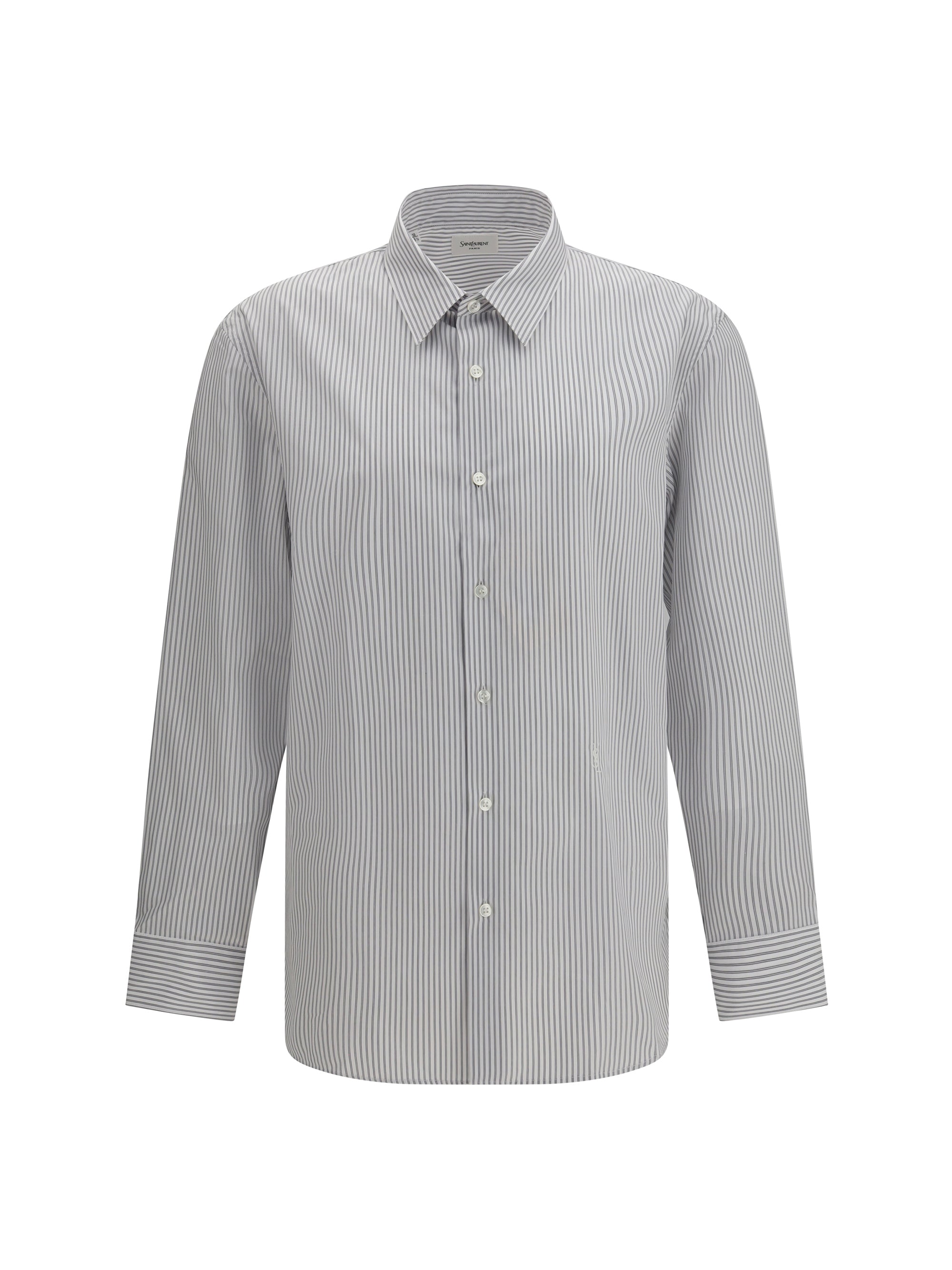 Camisa de algodón a rayas Saint Laurent — Beige