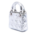 Micro Metallic Crinkled Calfskin Cannage Lady Dior