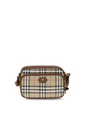 Burberry Check Front Pocket Shoulder Bag — Beige