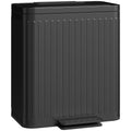 Dual Compartment Soft-Close Pedal Bin - 40L Fingerprint-Resistant