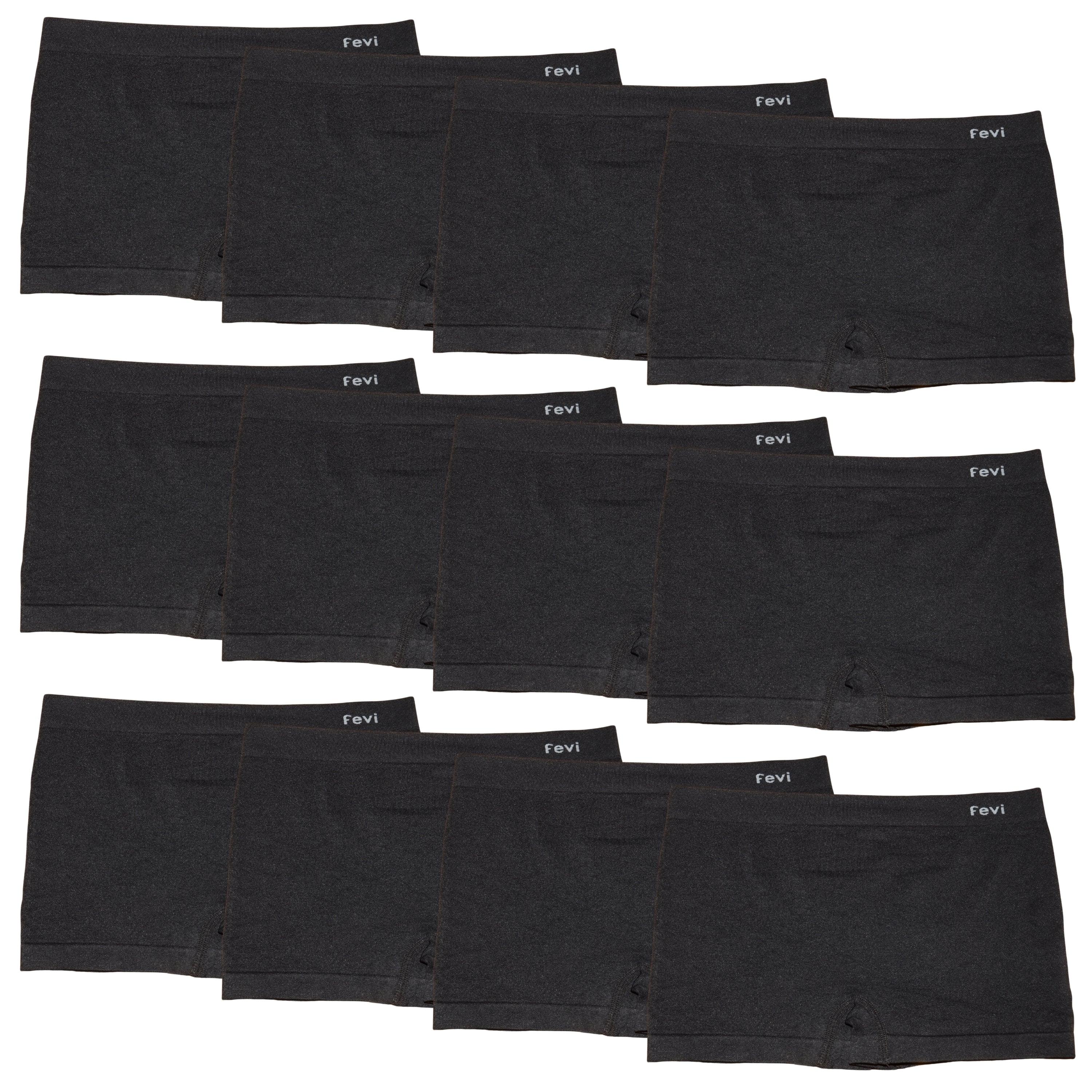 FEVI | Pack de 12 Culottes en 1 o 3 colores diferentes: Negro, Blanco y Beige | Talla única