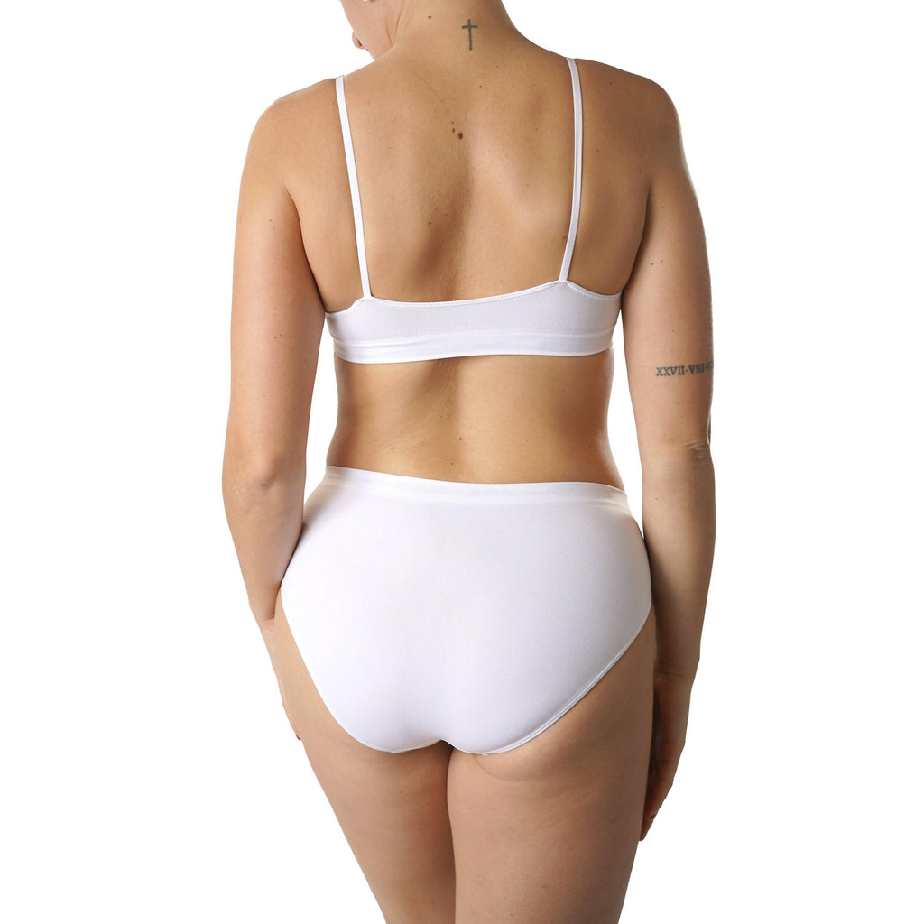 FEVI | Pack de 12 Braguitas Tiro Medio en 1 o 3 Colores Diferentes: Blanco, Negro y Beige | Talla única M-L