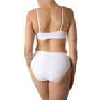 FEVI | Pack de 12 Braguitas Tiro Medio en 1 o 3 Colores Diferentes: Blanco, Negro y Beige | Talla única M-L