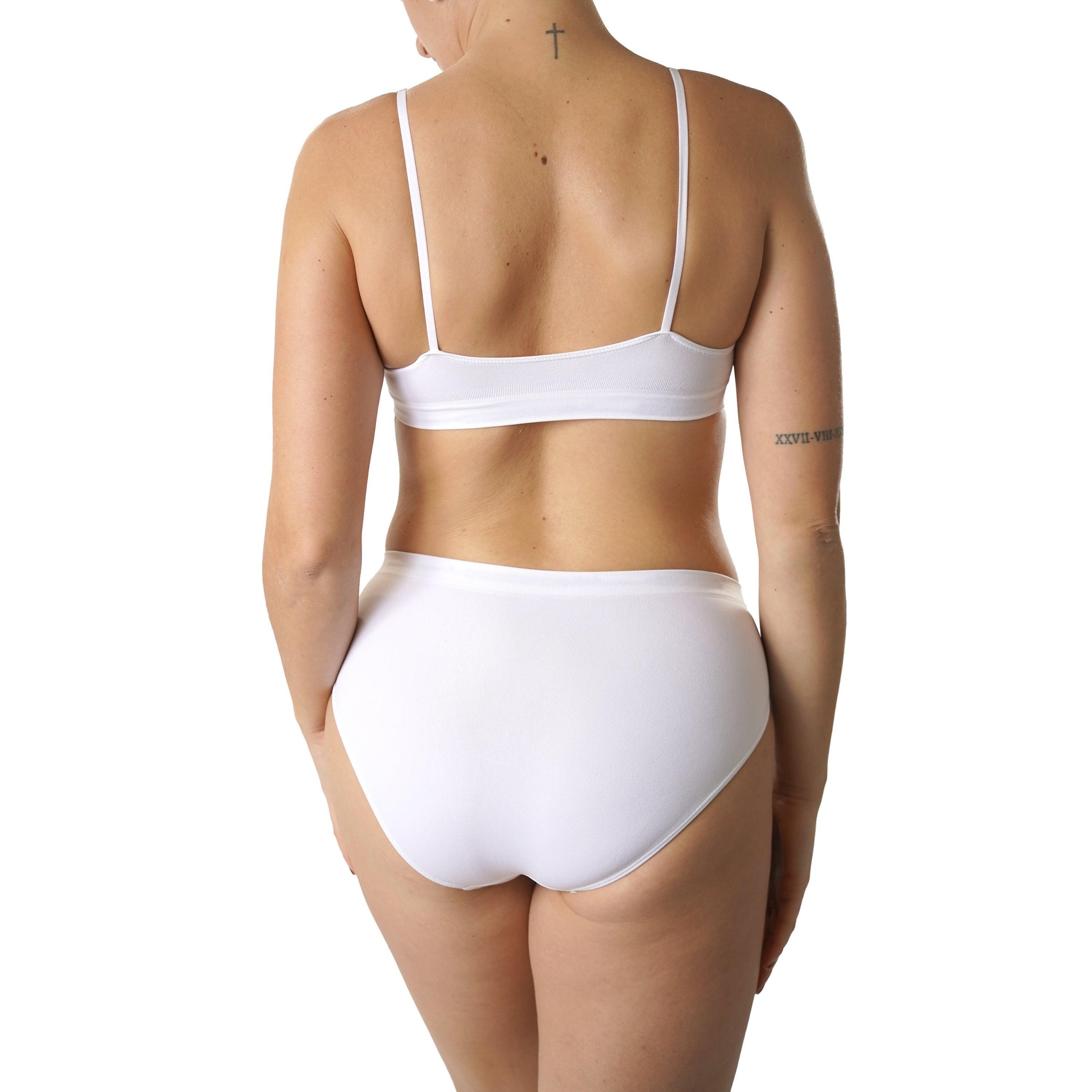 FEVI | Pack de 12 Braguitas Tiro Medio en 1 o 3 Colores Diferentes: Blanco, Negro y Beige | Talla única M-L