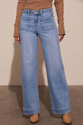 Chic Straight Wide Leg Denim Pants