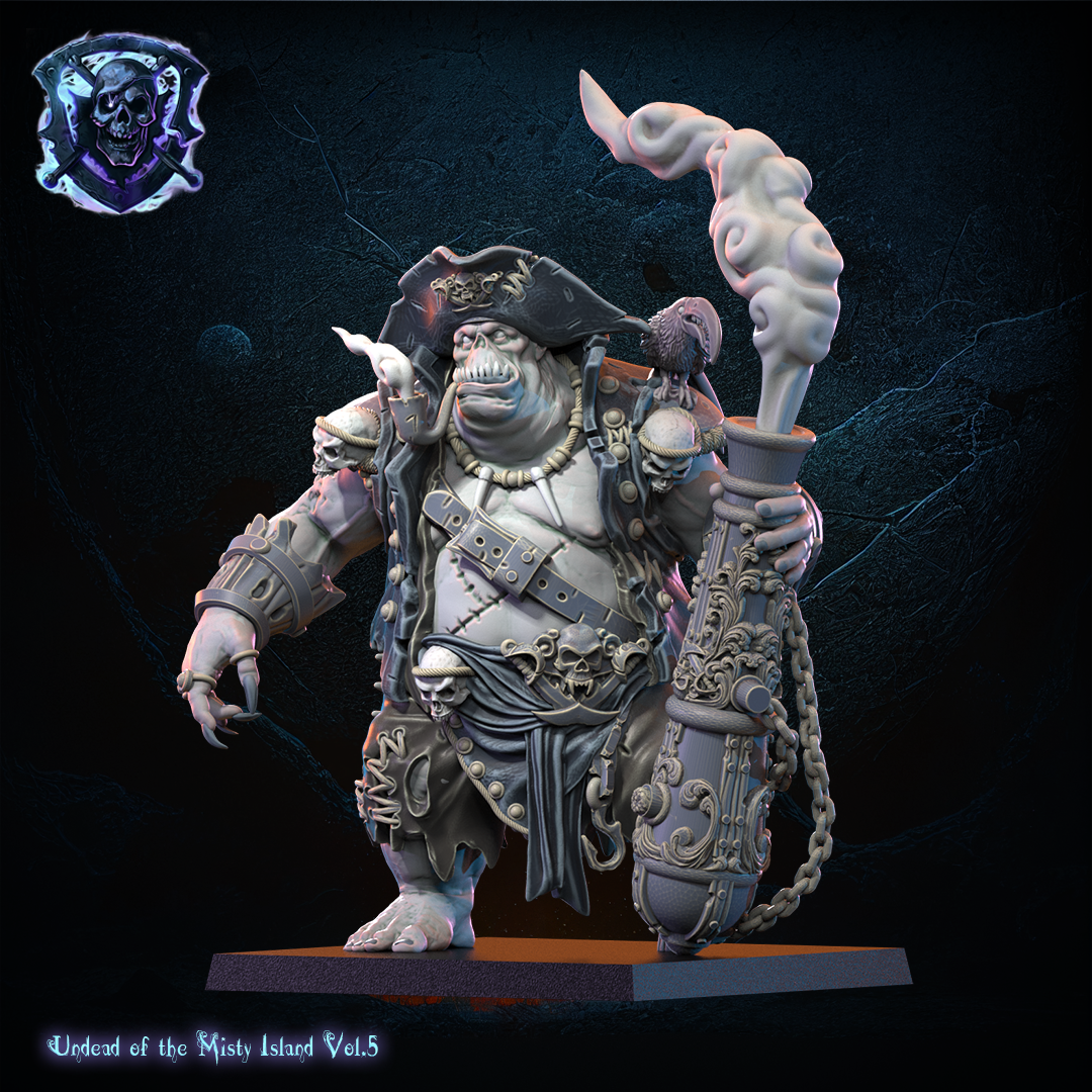 Captain “Smoke”, Undead Ogre hero, Lost Kingdom Miniatures