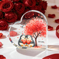 Árbol del amor personalizado Lindo pingüino Corazón Placa acrílica con nombre y fecha Decoración para el hogar Día de San Valentín Regalo de aniversario para parejas