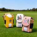 Personalizada acuarela de moda de golf Nombre del personaje de cuero de la PU Bolsa de pelotas de golf con tees titular de Navidad Cumpleaños Club de regalo para las mujeres los jugadores de golf