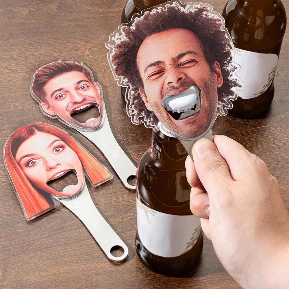 Abrebotellas personalizado con foto divertida imán para frigorífico decoración para bar y accesorio para vino regalo de cumpleaños para amigos