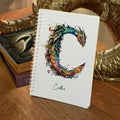 Cuaderno espiral personalizado con iniciales de dragón en acuarela A5 con texto y 120 páginas rayadas Material de oficina Regalo de cumpleaños para los amantes de los dragones