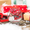 Personalizado corazón rojo foto transparente acrílico colgante ornamento con apodo y 1-15 nombres Navidad cumpleaños regalo para la abuela familia