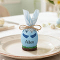 Barba personalizada Gafas de Pascua Eggshell Servilleta Anillo Adorno con Nombre y Cuerda Lazo Decoración de Mesa Pascua Fiesta Regalo para la Familia