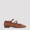 Ariana S. Braided Ballerinas Brown Leather Shoe