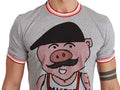 Men's Gray Cotton Top 2019 Year Of The Pig T-Shirt