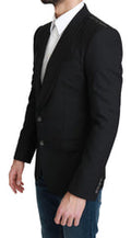 Men's Black Single Breasted Formal Wool Blazer Virgin Clothing