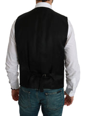 Men's White Black Stripes Waistcoat Formal Vest Cotton Silk Clothing