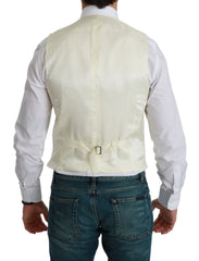 Men's White Waistcoat Formal Wool Vest Virgin Clothing