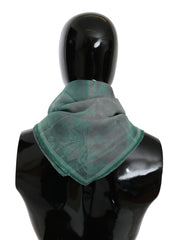 Women's Green Silk Shawl Foulard Wrap Scarf