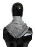 Women's Gray Silk Shawl Foulard Wrap Scarf