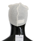 Men's Beanie White Wool Blend Branded Hat