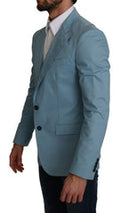 Men's Blue Slim Fit Coat Jacket Martini Blazer Rayon Clothing
