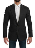 Men's Gray Napoli Slim Fit Jacket Wool Blazer Nylon Cashmere Elastane Clothing