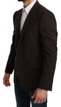Men's Brown Slim Fit Coat Jacket Martini Blazer Virgin Wool Clothing